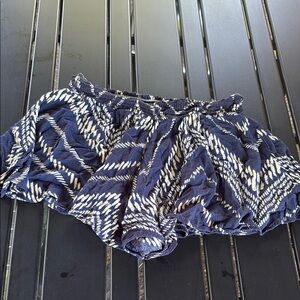 Navy and White Patterned Shorts